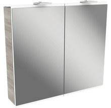 Spiegelschrank FACKELMANN Lima 80 x 15,5 x 73 cm Steinesche weiß 2-türig LED IP 20