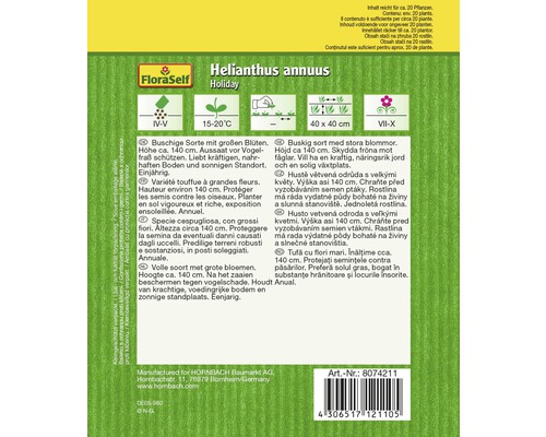 Emballage graines de tournesol Helianthus annuus Holiday