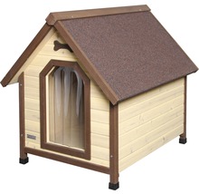 Niche pour chien en bois avec rideau de porte