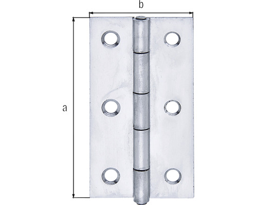 Paumelle de porte avec dimensions a et b