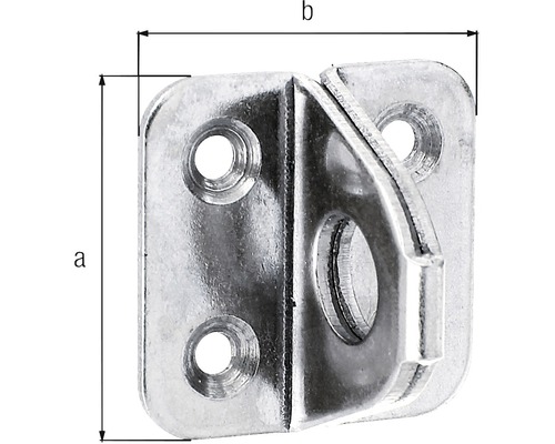 Metallaufhänger mit den Maßen A und B