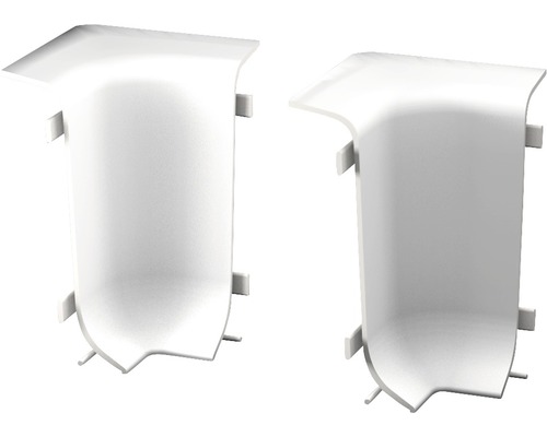 Angles intérieurs pour plinthe goulotte à clipser blanc 50 mm