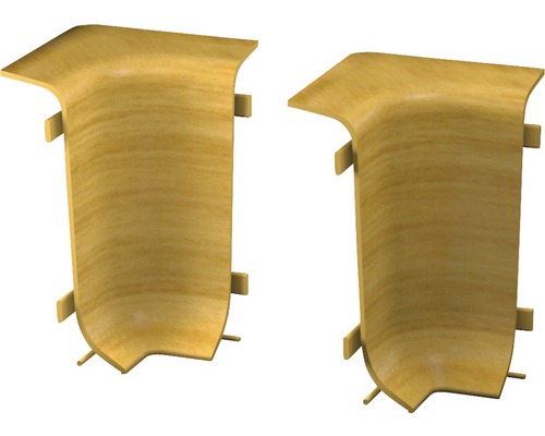 Angles intérieurs pour plinthe goulotte à clipser chêne clair 50 mm