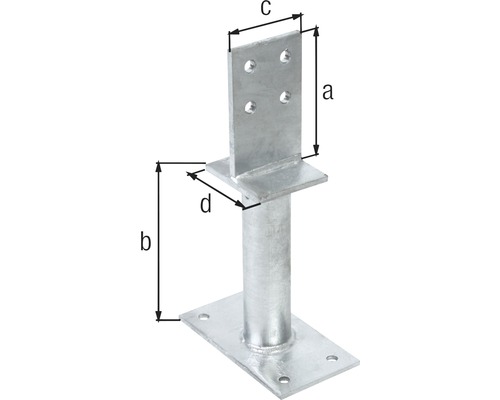 Support de poteau à cheviller avec dimensions