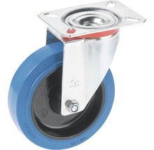 Roue pivotante avec fixation à trou borgne et roue en polyuréthane