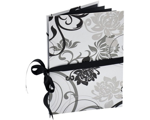 Album photo avec motif floral et ruban
