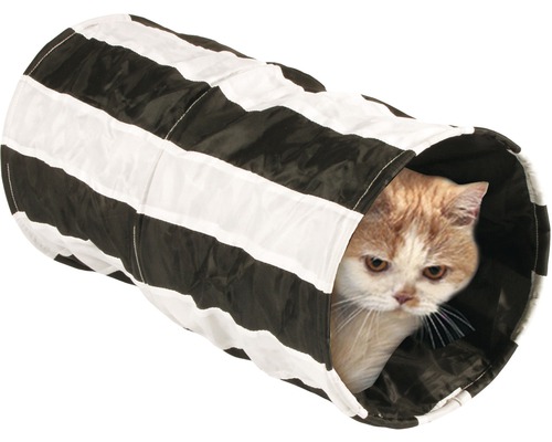Tunnel de jeux à froissement Feline Cruiser Outdoor 50 cm, noir et blanc