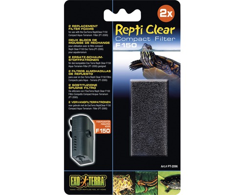ReptiClear F150 Exo Terra, cartouche filtrante de rechange Repti Clear Compact Filter F150 filtre de rechange, 2 pièces