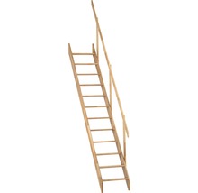 Escalier à limon latéral escalier de meunier Pertura Calypso hêtre bois lamellé-collé sans contremarches droit 12 marches / 13 pas de marche-thumb-2