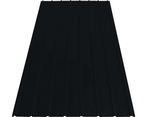 Tôle trapézoïdale PRECIT H12 noir foncé RAL 9005 2100 mm x 910 mm x 0,4 mm Tôle trapézoïdale PRECIT H12 noir foncé RAL 9005 2100 mm x 910 mm x 0,4 mm