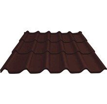 Tuile métallique PRECIT brun chocolat RAL 8017 1100 x 1170 x 0,5 mm-thumb-0