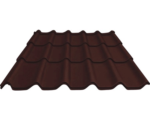 Tuile métallique PRECIT brun chocolat RAL 8017 1100 x 1170 x 0,5 mm-0