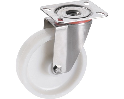 Roulette pivotante en polyamide Tarrox 100x30 mm jusqu’à 150 kg, dimensions du plateau 100x85 mm