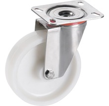 Roue pivotante à platine en acier et roue en plastique