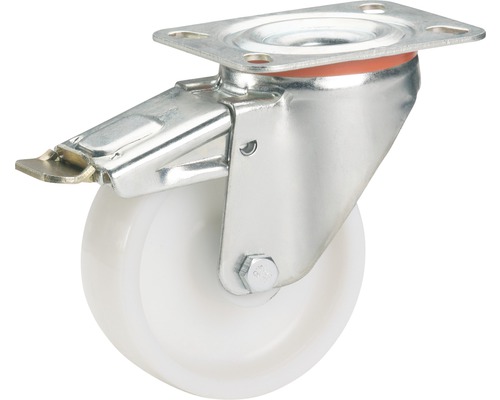 Roulette pivotante en polyamide Tarrox 150x42 mm jusqu’à 300 kg, dimensions du plateau 105x80 mm