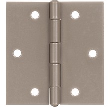 Paumelle de porte en métal avec coins arrondis et trous de vis