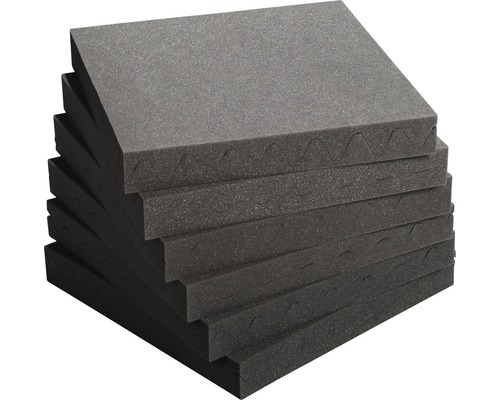 Pile de panneaux en mousse acoustique noire