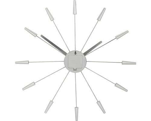 Wanduhr mit dekorativen, strahlenförmigen Elementen