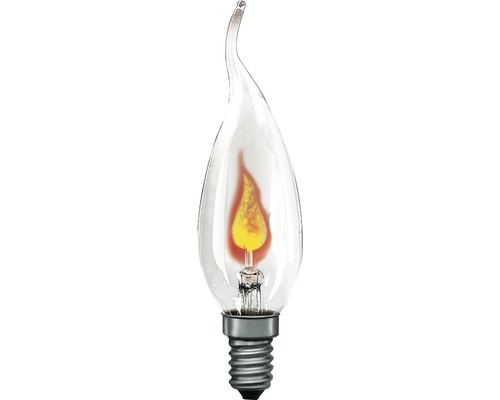 Ampoule en forme de bougie clignotante Cosylight E14 3 W transparente