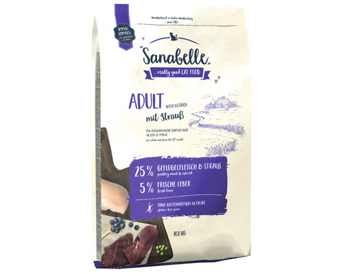 Croquettes pour chats Sanabelle Adult autruche 10 kg