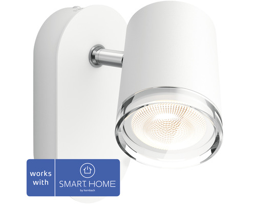Weisse Wandleuchte mit Smart Home Kompatibilität