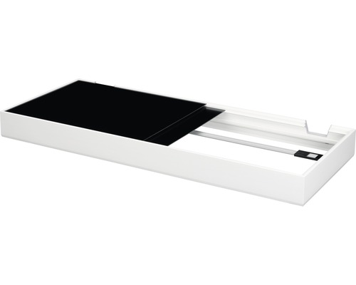 Schiebetür Weiß mit Glasplatte