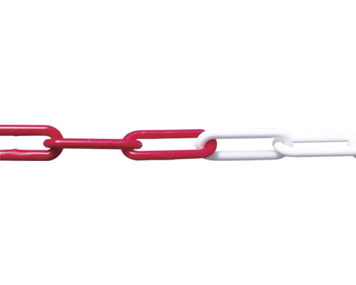 Kunststoffkette Pösamo Ø 8 mm, 25 m rot/weiß, im Beutel Kunststoffkette rot und weiß