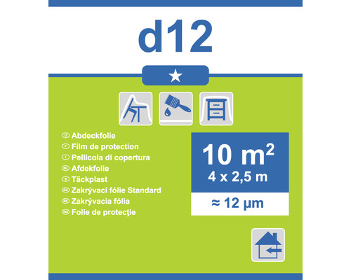 Film de recouvrement D12 transparent 2,5 x 4m