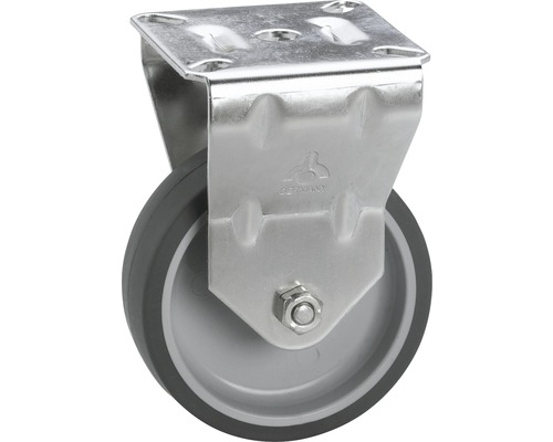 Roulette fixe pour appareils Tarrox en acier inoxydable jusqu’à 55 kg, 100x24 mm, dimensions du plateau 67x60 mm