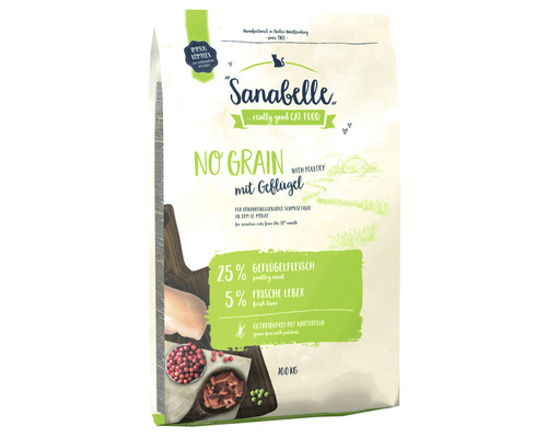 Katzenfutter trocken Sanabelle No Grain Geflügel 10 kg