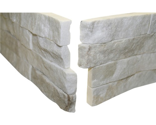 Angle pour pierre de parement quartzite, blanc