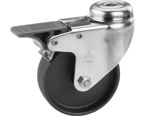 Roulette pivotante pour appareils Tarrox en acier inoxydable blocable jusqu’à 50 kg, 50x19 mm