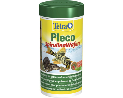 Tetra Nourriture pour poissons Pleco Multi Algues 250 ml Tetra Pleco Spirulina Wafers Aliment complet pour poissons de fond herbivores