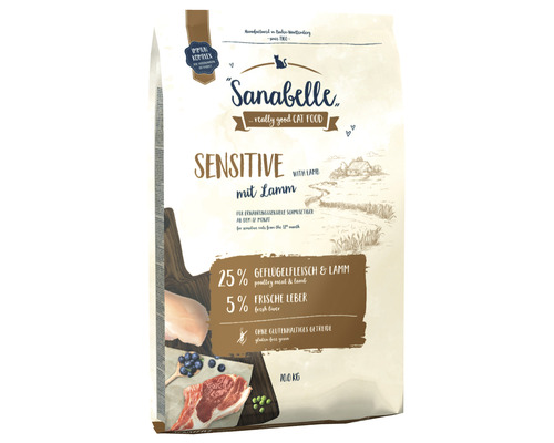 Katzenfutter trocken Sanabelle Sensitive Lamm 10 kg Sanabelle Sensitive mit Lamm Katzenfutter im 10 Kilogramm Sack