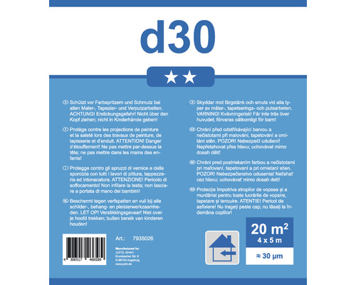 Informationen zum Schutz vor Farbspritzern und Schmutz bei Maler-, Tapezier- und Verputzarbeiten