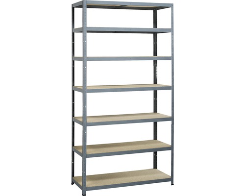 Étagère à emboîter Strong Tower XL gris 2220x1200x450 mm 7 étagères en bois capacité de charge 1400 kg