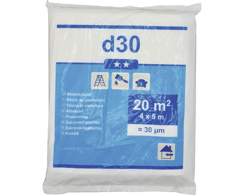 Abdeckplane, 20 Quadratmeter, 4 x 5 Meter, circa 30 Mikrometer