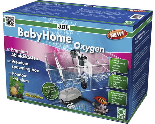 Bac de quarantaine JBL BabyHome Oxygen avec pompe à air, tuyau à air, diffuseur à air