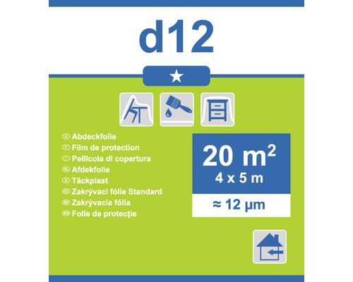 Abdeckfolie 4 mal 5 Meter, Flaeche 20 Quadratmeter