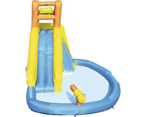Aufblasbare Wasserrutsche mit Planschbecken und Wasserkanone für den Garten