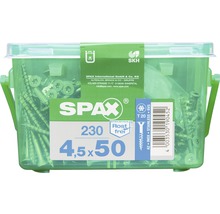 Spax Schrauben im transparenten Behälter, Größe 4,5x50 mm, 230 Stück
