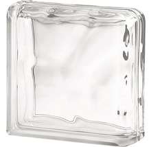 Brique de verre nuage pierre à double sortie blanc 19 x 19 x 8 cm-thumb-1