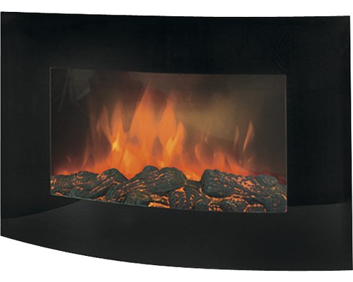 Cheminée électrique avec effet de flamme et pierres décoratives