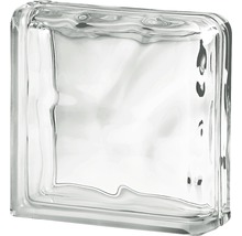 Brique de verre nuage pierre à double sortie blanc 19 x 19 x 8 cm-thumb-0