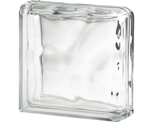 Brique de verre nuage pierre à double sortie blanc 19 x 19 x 8 cm-0