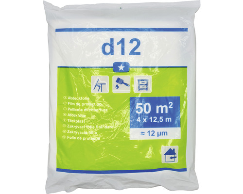 Abdeckfolie, 50 Quadratmeter, 4 mal 12,5 Meter