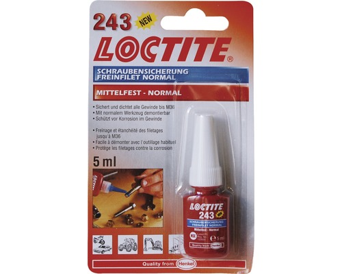 Arrêt de vis LOCTITE 243 résistance moyenne normale 5 ml