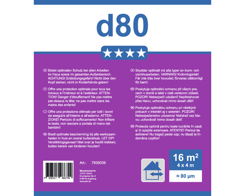 Jufol d80 offre une protection optimale pour tous les travaux intérieurs et extérieurs.