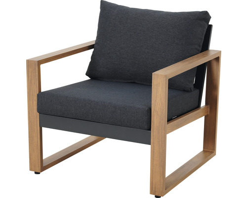 Fauteuil de jardin avec cadre en bois et rembourrage
