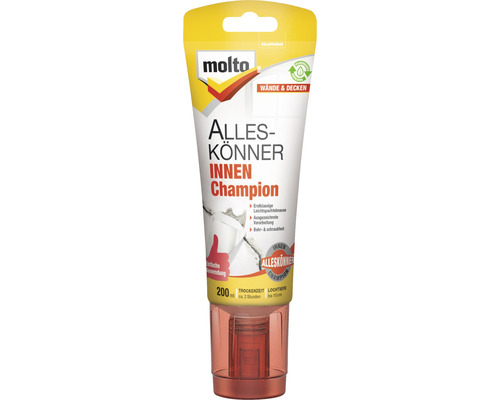 Molto Alleskönner Spachtelmasse Champion Innen 200 ml Molto Alleskönner Innen Champion gebrauchsfertiger Leichtspachtelmasse, 200 ml